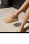 Lento Women's Beige Straw Orgu Detailled Sabo Style Slippers - 5