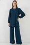 Women's Round Neck Long Sleeve Petrol Set - 2