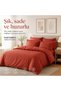 100% Cotton Satin Striped Double Duvet Cover Set - Tile - 3