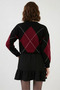 Women's Round Neck Diamond Patterned Black Skirt - 7