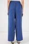 Women's High Waist Pleated Wide Leg Indigo Palazzo Pants - 8