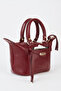 Women's Lupine Burgundy Lined Column Strap Zipper Closure Handbag and Shoulder Bag - 3