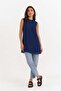 Women's Crew Neck Zero Sleeve Tunic Undergarment with Chiffon Detail on the Front - 2