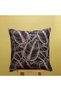 Leaf Patterned Throw Pillow Cover Navy Blue Beige Decorative Modern Design - 2