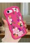 iPhone Se 2020 Compatible Case Camera Protector Red Silicone Couple Phone Case Floral Pattern