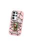 Samsung Galaxy S23 Ultra Compatible Case with Camera Protection Pink Silicone Couple Phone Case with Spiderman Pattern - 3