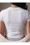 Women's White Crop T-Shirt - London England Printed 100% Cotton Crew Neck Slim Fit Crop T-Shirt - 2