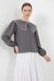 Women's Baby Collar Detailed Cotton Anthracite Shirt