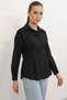 Women's Black Shirt with Waist Belt - 3