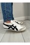Comfortable Daily Lace-Up Unisex Sports Shoes White Navy Blue Sneaker