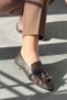 Holly Women's Tasseled Genuine Leather Loafer Shoes Brown