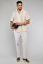 Striped Shirt with Revere Collar and Short Sleeves - 2