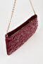 Women's Dalya Burgundy Star Embroidered Lined Zipper Closure Baguette Hand and Shoulder Bag - 6