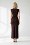 Women's Sleeveless Crew Neck Fitted Maxi Dress with Gathered Draping Detail Long Evening Dress Casual - 5
