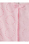 Pink Crew Neck Ruffled Girls' Blouse - 3