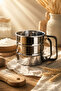 منخل دقيق وسكر معدني عملي من الستانلس ستيل - منخل مطبخ عملي - قطعة واحدة - 2