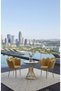 Elegant 3-piece cafe set two chair in a gray color and a round table with luxurious gold metal base ,chair( H78cm*w46cm*L60cm)table(H69cmW60cmL60cm) - 4