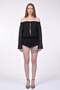 Lined Mini Jumpsuit with Guipure Detail and Shorts - Black - 2