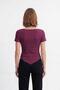 Plum Boat Neck Asymmetrical T-Shirt 0459 - 3