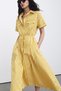 Gingham Midi Length Woven Dress with Tie Detail Ss26El0040