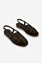 Women's Genuine Leather Striped Back-Strap Casual Sandals Zagolin Brown - 5