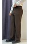 Striped Pleated Baggy Fit Fabric Trousers - 4