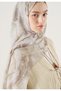 Soft Lines Pattern Soft Viscose Shawl Beige - 4