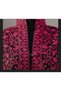 Women's Long Sleeve Tunic Coat, Pink and Black Paisley Print, Embroidered Design, Kashmiri Embroidery, Festive, Casual, Evening Wear