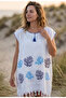 Beach Dress - Stone Printed Luxury Bambo Peshtemal Tunic (Available in Sizes L-2Xl) - 2