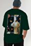 33 Cats for Cat Lovers Printed Green Oversize T-Shirt 100% Cotton Unisex Cat Lover Premium Design - 6