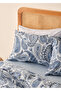 100% Cotton Satin Paisley Double Duvet Cover Set Blue (200X220 cm) - 3