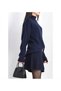 Women's Knitwear Set with Mini Skirt and High-Neck Sweater