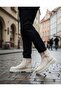 Beige Double Zipper Men's Half Ankle Boots Poly Beige Sole Mrg010603095