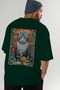 For the Love of Cats 76 Cat Printed Green Oversize T-Shirt 100% Cotton Unisex Cat Lover Premium Design - 7