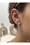 26Clk21 Triangle Detailed Silver Steel Earring Set - 2