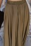 Khaki Elastic Waist Asymmetrical Skirt - 3
