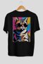 For the Love of Cats 13 Cats Printed Black Oversize T-Shirt 100% Cotton Unisex Cat Lover Premium Design