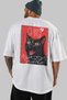 For the Love of Cats 116 Cat Printed White Oversize T-Shirt 100% Cotton Unisex Cat Lover Premium Design - 5