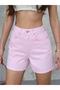 Women's High Waist Powder Pink Jean Shorts Comfortable Fit Summer Denim Shorts