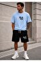 Unisex Wide Cut T-Shirt and Shorts Black Print Set