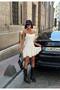 Women's White Strappy Lace Ruffle Mini Dress - 4