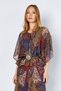 Burgundy Bohemian Collar Lace-Up Women's Blouse |   Ek1001710750