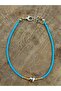 Sand Bead Blue Gold Heart Detailed Women's Anklet - 2