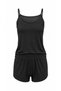 Termal Jakar Kalp Desen Black Shorts Set with Rope Straps - 4