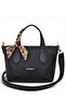 Black, Soft Textured, Scarf, Cross Strap, Minimalist, Hand & Shoulder Women's Bag