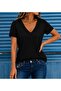    Women's Short Sleeve V-Neck Viscose Blouse - 2
