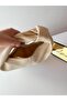 Women's Cream Knot Handle Soft Textured Handbag Modern Croissant Model - 4