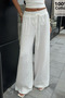 Women's Comfortable Cut Muslin Elastic Waist Wide Leg Pants - 3