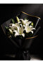 Black Floral Packaging with Gold Stripes, Set of 4 Matte Bouquet Wrapping Paper, Premium Design - 7