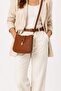 Women's Lock Closure Three Compartment Crossbody Shoulder Bag